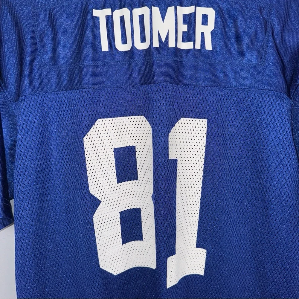 NFL Reebok Amani Toomer Jersey Boys XL Blue #81 New York Giants‎ Football *READ